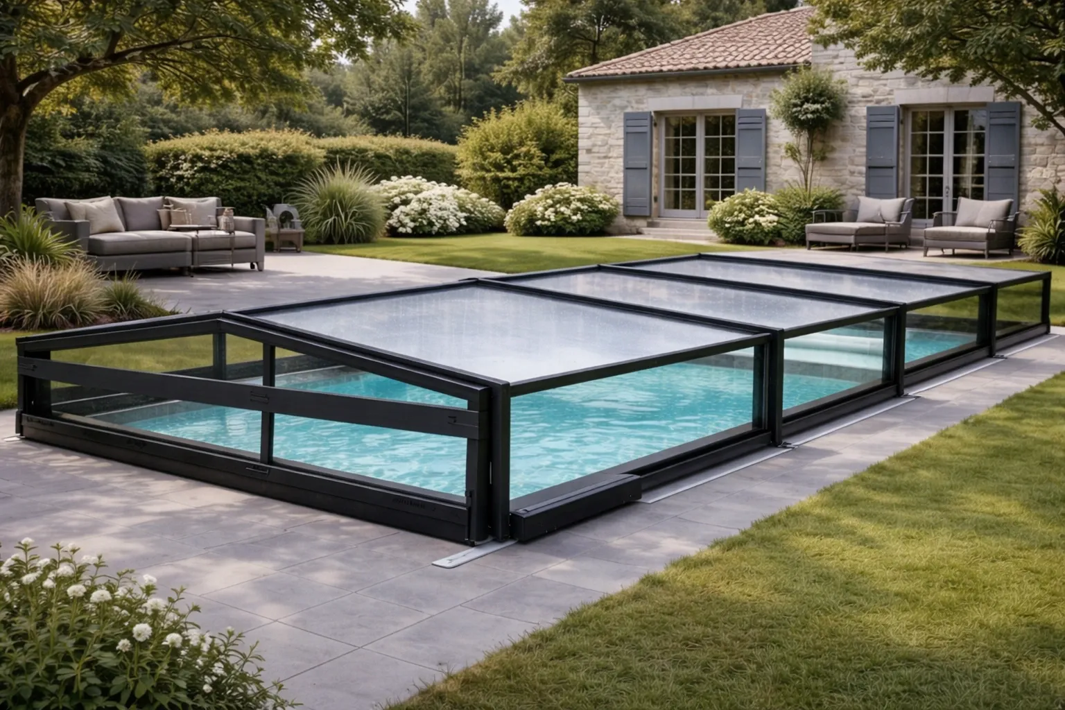Image prix abri de piscine 1 abri piscine plat